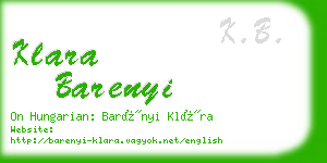 klara barenyi business card